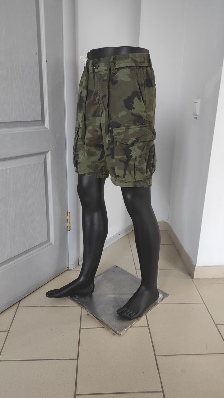 Шорти чоловічі мілітарі накладні кишені бавовна 34 хакі, фото 1