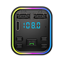 Автомобільний FM Bluetooth модулятор G38 з гучним зв'язком 2 USB + Type-C, microSD та шумозаглушенням CVС, фото 4