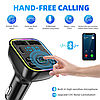 Автомобільний FM Bluetooth модулятор G38 з гучним зв'язком 2 USB + Type-C, microSD та шумозаглушенням CVС, фото 7