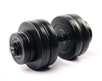 Гантель композитна ELITUM 26кг регульована для домашніх тренувань з ергономічним дизайном