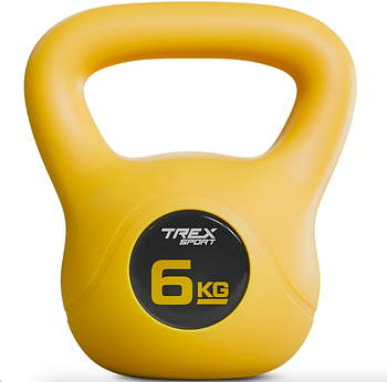 Гиря 6 кг Trex Sport TX-006CKB вінілова для тренувань і фітнесу з ергономічним дизайном