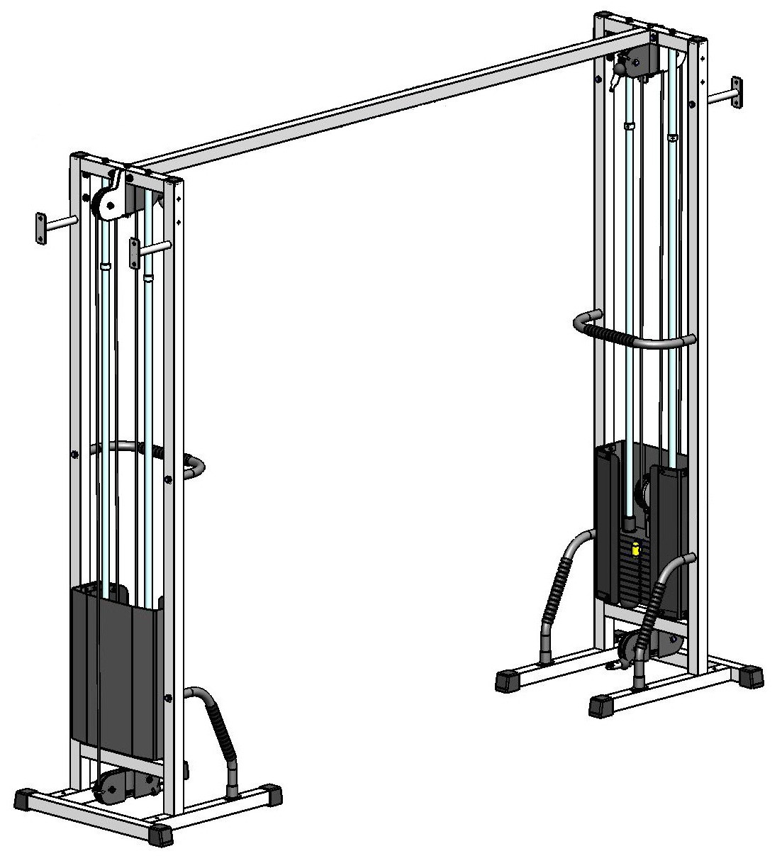 Силовий тренажер для реабілітації 2 стеки по 40 кг профіль 40 на 40 мм TB002-40