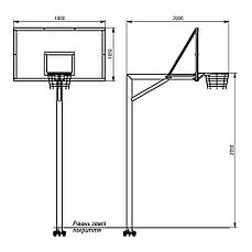 Баскетбольна стійка шкільна зі щитом 180 на 105 см SL411, фото 4