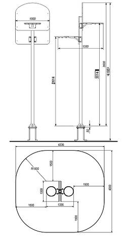 Баскетбольна стійка для стрітболу з двома щитами SL413, фото 3