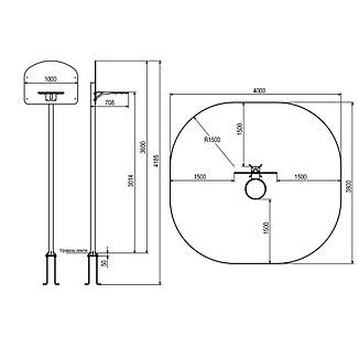 Баскетбольна стійка для стрітболу з одним щитом SL412, фото 3