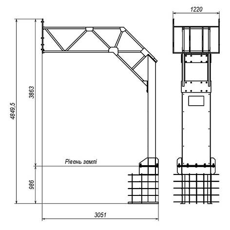 Баскетбольна стійка з виносом щита 3,2м УТ407.2, фото 2