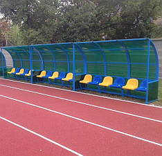 Лавка запасних на 6 місць із полікарбонату для стадіонів SL435