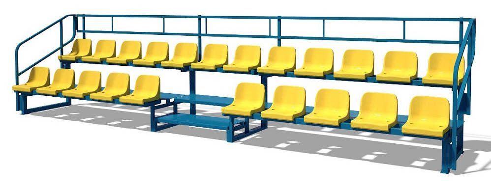 Трибуна дворядна на 22 місця без сидінь для стадіону SSL432.3, фото 1