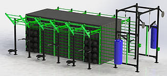 Вуличний мобільний спортивний комплекс Станція Crossfit у контейнері F110, фото 3