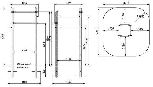 Вуличний турник 4-х рівневий спортивний комплекс S832.4, фото 2