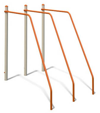 Вуличні бруси потрійні похилі спортивний комплекс S834.6, фото 1