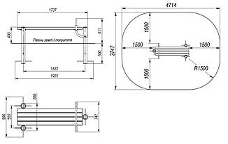 Вулична лавка спортивна горизонтальна спортивний комплекс S835.1, фото 2