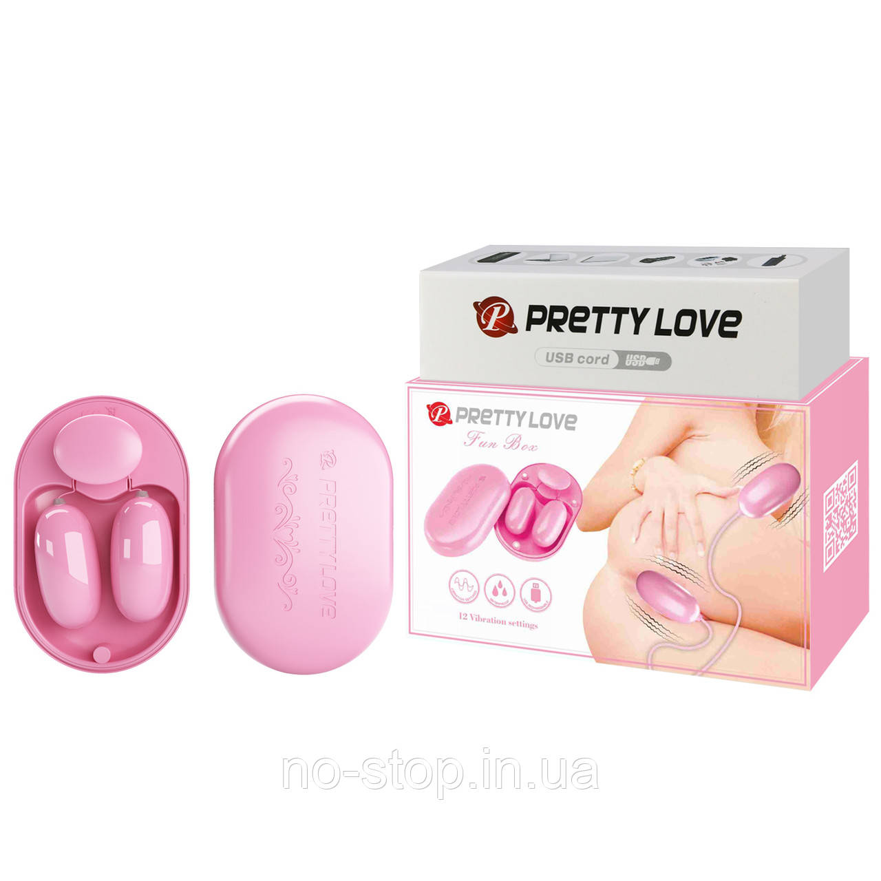 Віброкулі PRETTY LOVE - Fun Box Pink, 12 vibration functions, фото 1