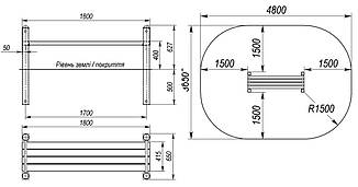 Вулична лавка спортивна Воркаут спортивний комплекс S835.3, фото 2