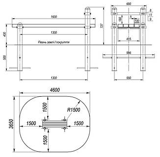 Вулична лавка спортивна горизонтальна спортивний комплекс S835.4, фото 2