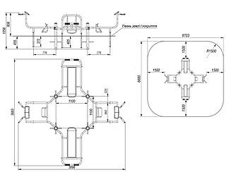 Вулична лавка прес-гіперекстензія спортивний комплекс S836.1, фото 2