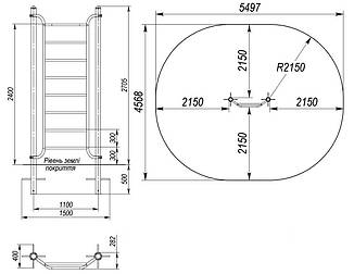 Вулична шведська стінка спортивний комплекс S839.1, фото 2