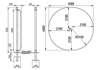 Вуличний поручень вертикальний для гімнастики спортивний комплекс S839.2, фото 2