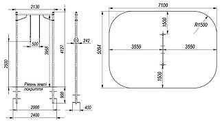 Вуличні кільця гімнастичні спортивний комплекс S839.3, фото 3