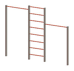 Вуличний турник подвійний з шведською стінкою спортивний комплекс KID611, фото 3