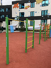 Вуличний турник подвійний з шведською стінкою спортивний комплекс KID611, фото 2