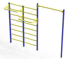 Вулична подвійна шведська стінка з турніками спортивний комплекс KID637