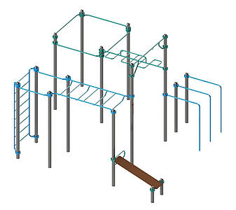 Вуличний гімнастичний спортивний комплекс Воркаут WL204, фото 2
