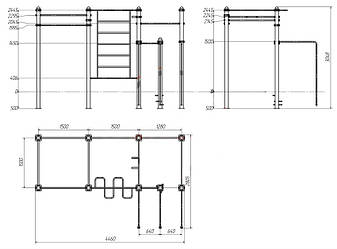 Вуличний гімнастичний спортивний комплекс Воркаут WL201.2, фото 2