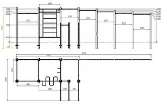 Вуличний гімнастичний спортивний комплекс Воркаут WL201.4, фото 2