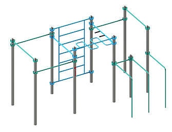 Вуличний гімнастичний спортивний комплекс Воркаут WL201, фото 2