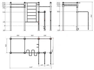Вуличний гімнастичний спортивний комплекс Воркаут WL201, фото 3