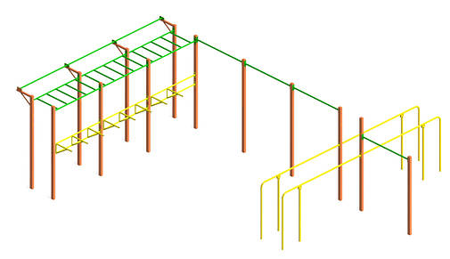 Вуличний гімнастичний спортивний комплекс Воркаут WL205.2, фото 1