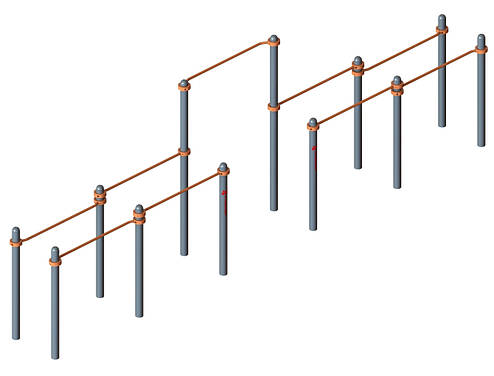 Вуличний спортивний комплекс бруси турник WL206, фото 1