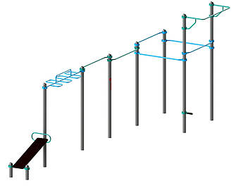 Вуличний гімнастичний спортивний комплекс Воркаут WL207, фото 1