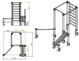 Вуличний гімнастичний спортивний комплекс Воркаут WL217, фото 2