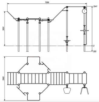 Вуличний гімнастичний спортивний комплекс Воркаут WL225, фото 2