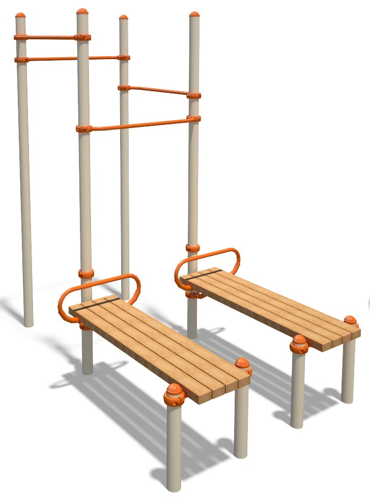 Спортивний комплекс з 2-ма похилими лавами Workout KZ S831.2