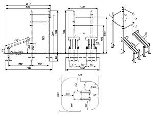 Спортивний комплекс з 2-ма похилими лавами Workout KZ S831.2, фото 3