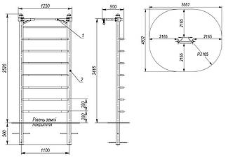 Вулична шведська стінка з турником станція Multifitness MF3.2, фото 3