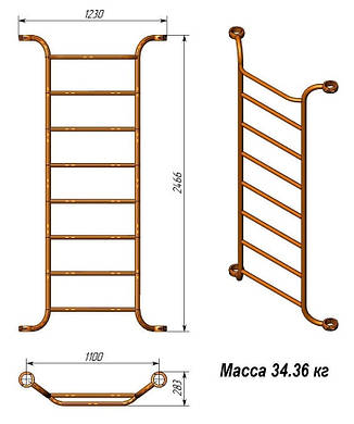 Вулична шведська стінка вуличний тренажер MF1.11, фото 2