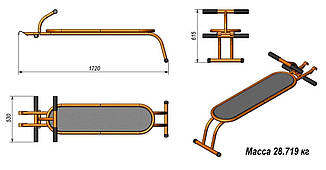 Вулична лавка для преса вуличний тренажер MF1.12, фото 2