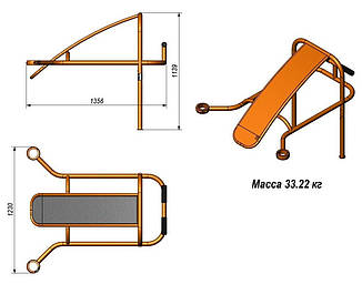 Вулична лавка для преса спортивний майданчик MF1.6, фото 2