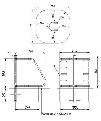 Упори для віджимання вуличний тренажер MF2.2, фото 2