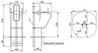 Вулична стійка для преса спортивні майданчики MF2.4, фото 2