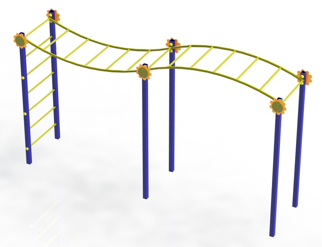 Вуличний рукохід-турник хвиля KID656