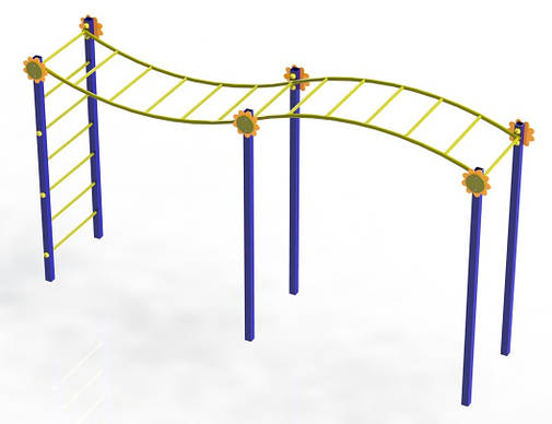 Вуличний рукохід-турник хвиля KID656, фото 1