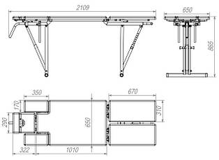 Масажний стіл професійний стаціонарний MTB-050, фото 4