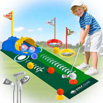 Дитячий набір для гольфу з 3 телескопічними ключками і м'ячами, що світяться