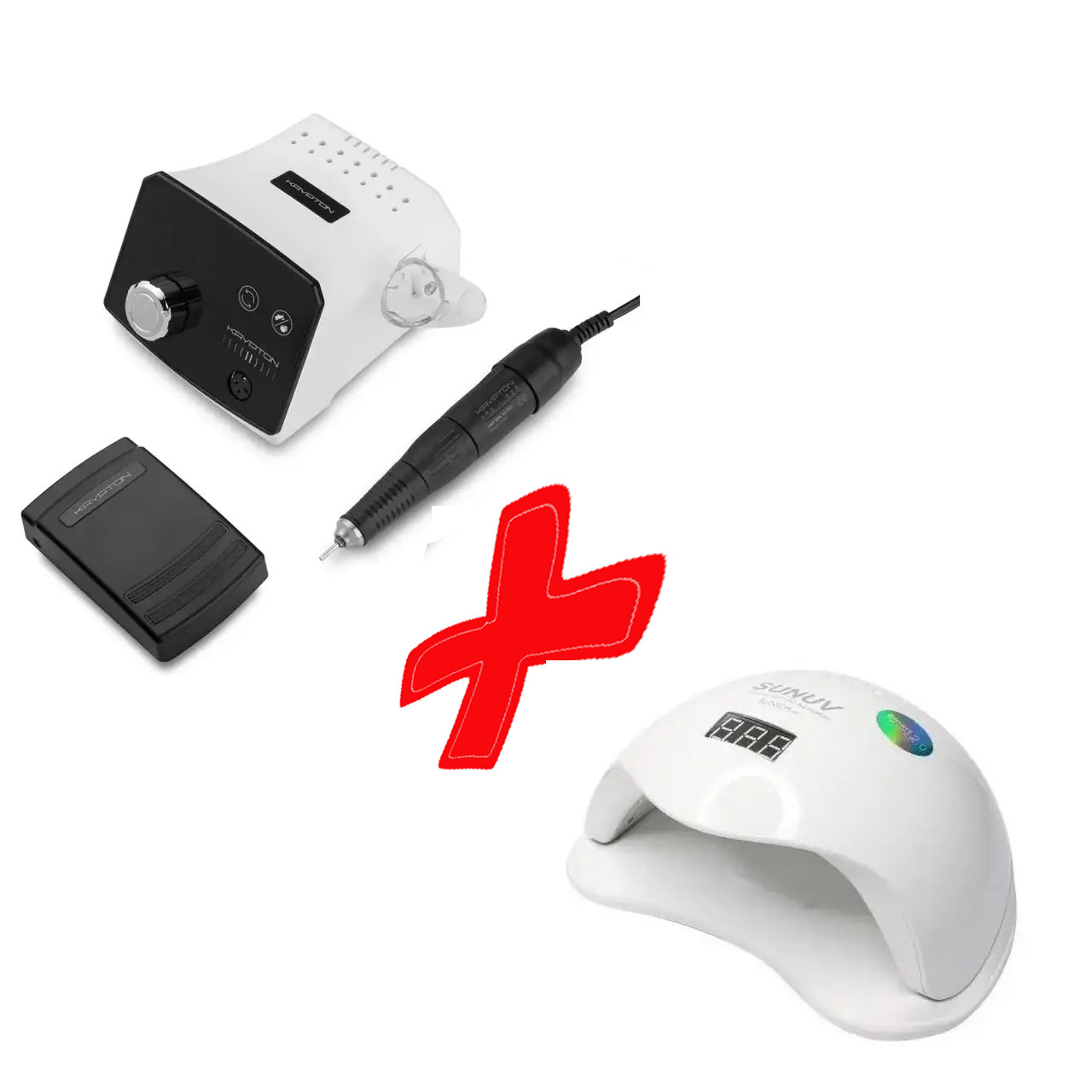 Набір для майстра манікюру (фрезер KRYPTON II XPS-350 і UV/LED-лампа SUNUV SUN 5 PLUS (Оригінал), фото 1