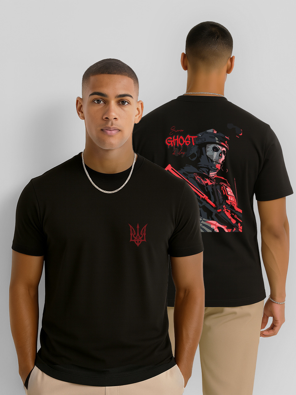 Футболка чоловіча Ghost Call Of Duty Привид CoD, футболка з принтом Ігри